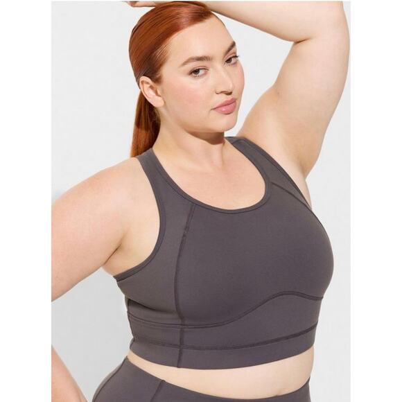 Torrid Gray Sports Bra 4 way stretch - Picture 1 of 4